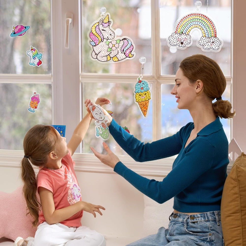 Diamond Gem Art Kit for Kids, 16 Projects, 2,800+ 5D Gems with Suncatchers & Jewelry