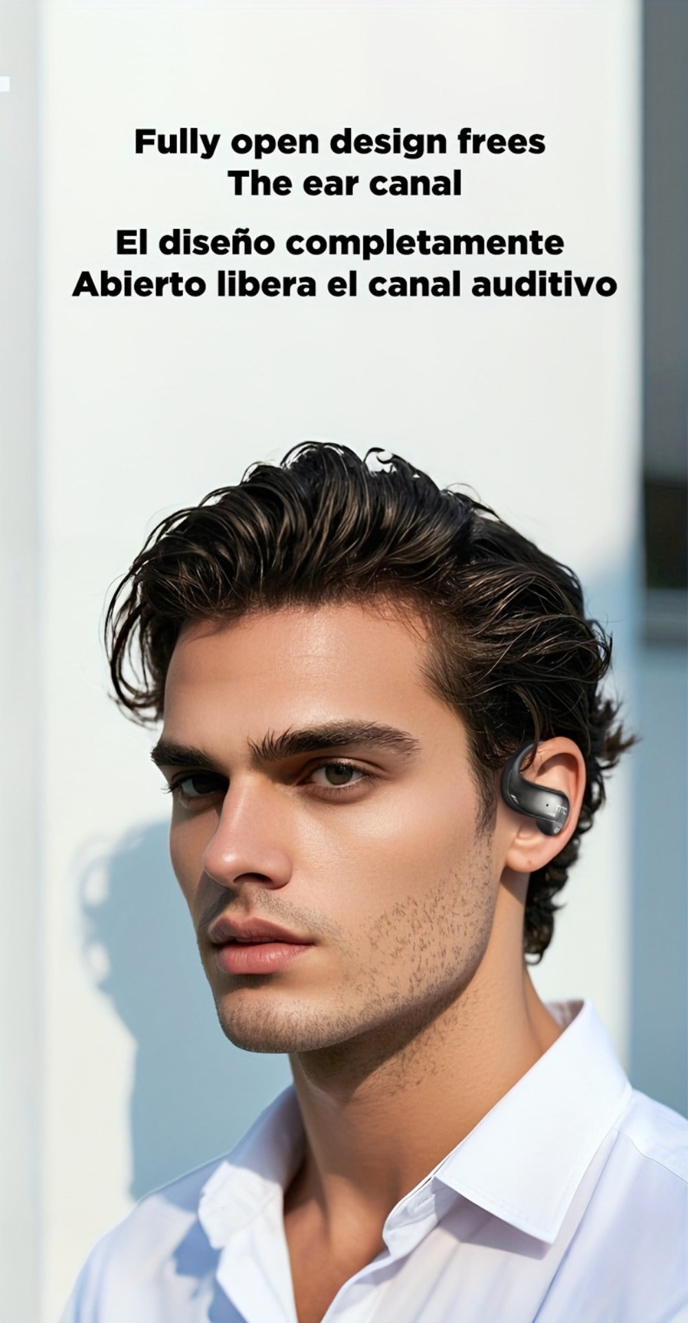 HTC NE19 AI Translation Earbuds TWS 134 Languages, Open-Ear Wireless Bluetooth 5.4 HiFi Audio, Long Battery Life Hands-Free Earphones for Travel Business Sports Casual Daily Use