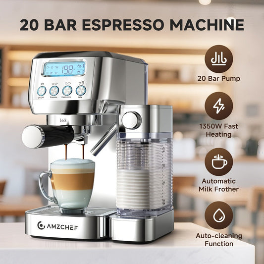 Espresso Machine CM1636, 20 Bar, Dual Boiler with Automatic Milk Frother and Touch Controls