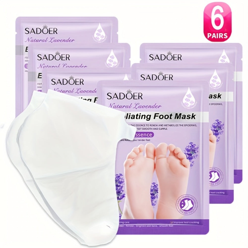 Lavender Foot Mask Socks Deep Hydrating Moisturizing Foot Care Treatment – Soft Smooth Skin, Portable Home Travel Spa, Value Pack 6 Pairs or 9 Pairs