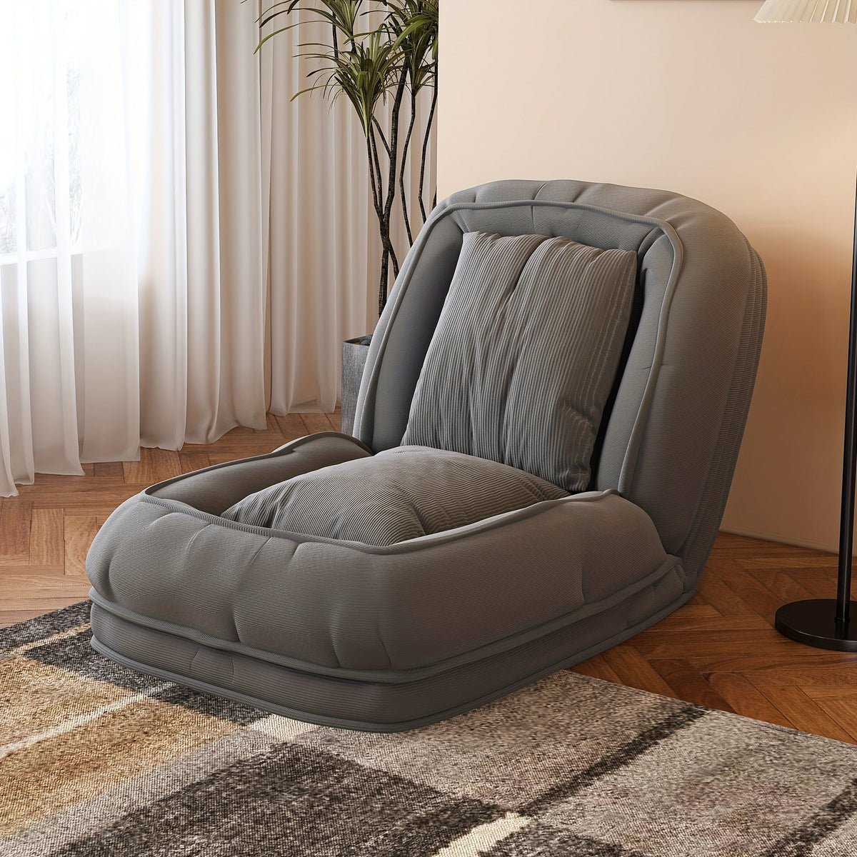 Human Dog Bed for Adults & Pets – Foldable Lazy Sofa Bed with 5 Adjustable Positions, High-Resilience Sponge, Breathable Corduroy, 2 Soft Pillows, Bedroom Living Room Reading Corner