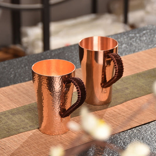 Handcrafted Copper Mug with Hammer Pattern for Kitchen & Home Bar