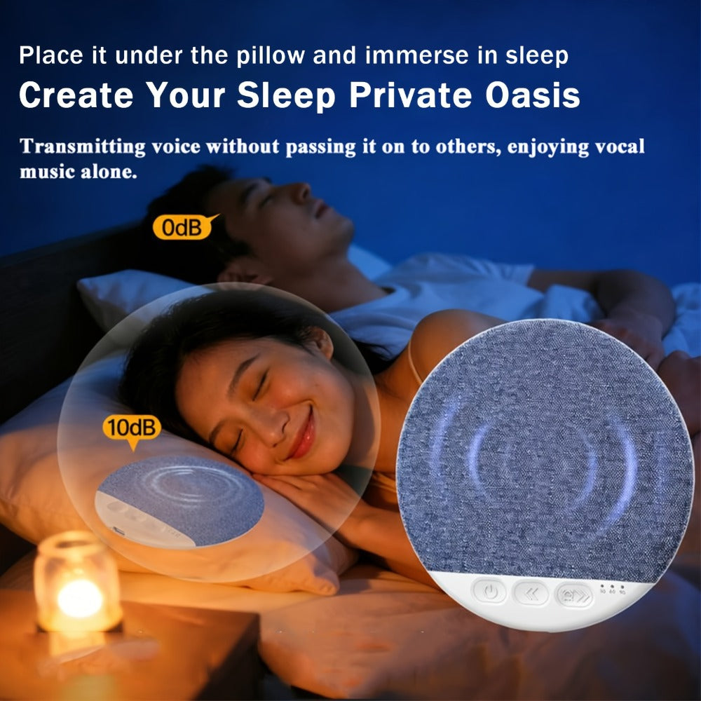 Sleep Pillow Speaker Wireless White Noise Machine with Rain Ocean Sounds, 2-Pack Lightweight 49g Sleep Headphones, 7-Day Battery Life, Auto Shut-Off Timer for Better Sleep
