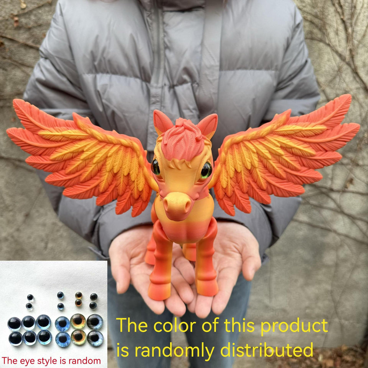 Pegasus Flying Horse Figurine Articulated 3D Printed – Large Poseable Mythology Fantasy Sculpture 10 Color Styles, Movable Joints Desk Decor Unique Gift for Kids Adults Horse Lovers