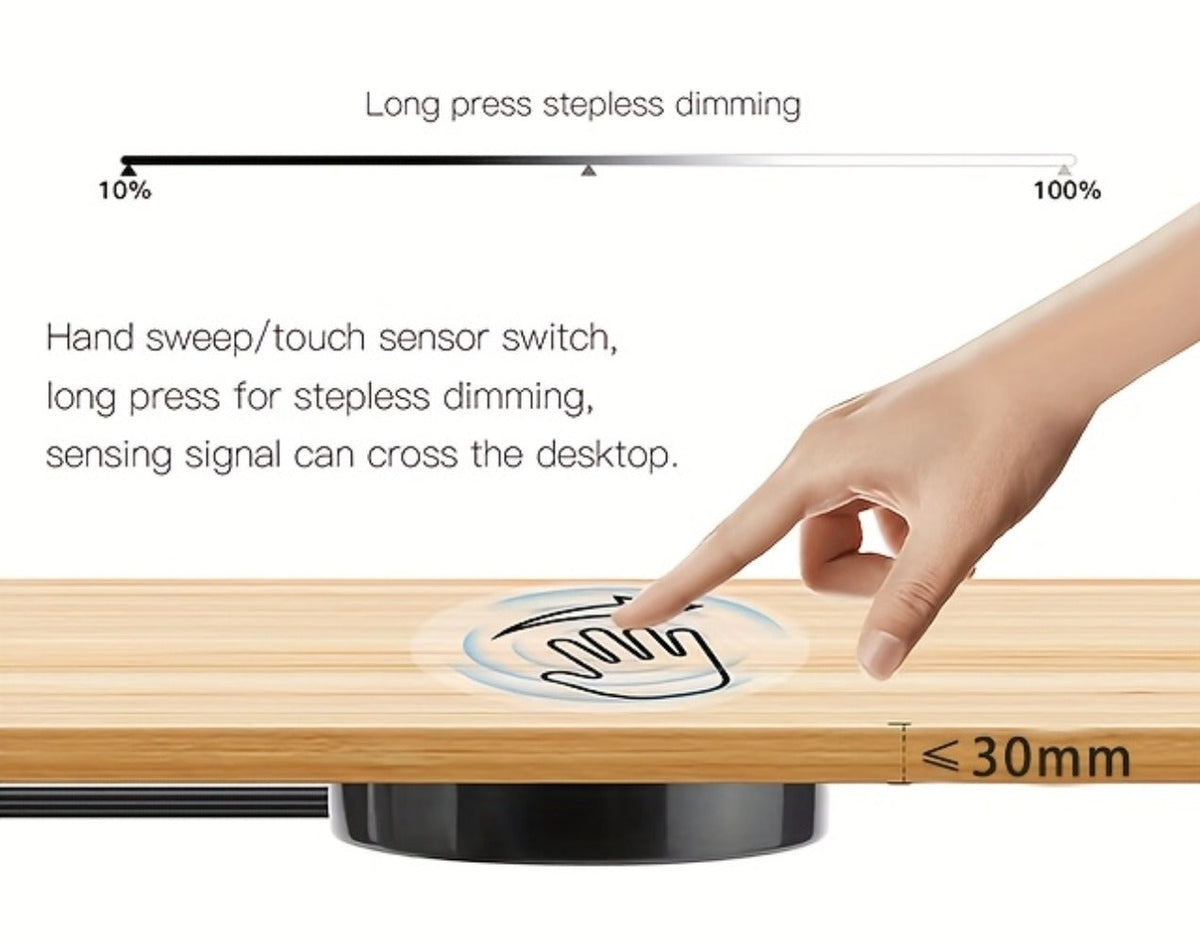 Hidden Touch Sensor LED Dimmer Switch DC 5-24V – Capacitive Touch Dimming Switch for LED Light Strip, 5A 48mm No-Drill Adhesive Mount, Works Through Wood Glass Plastic, Black & White