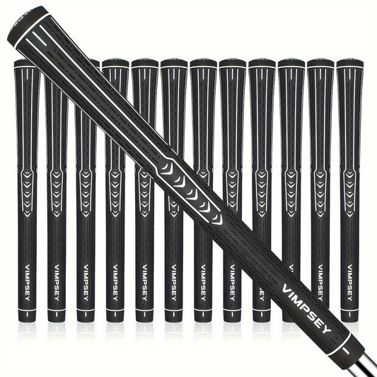 Golf Grip Set, 13 Rubber Replacement Grips in Standard or Midsize, Four Colors