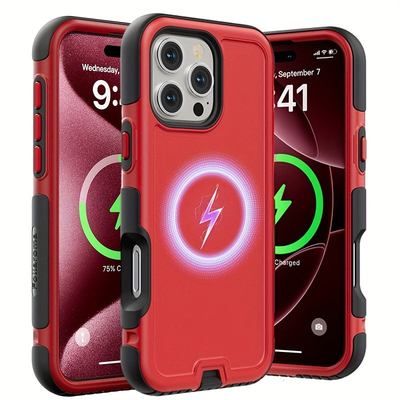 3-Layer Warrior Armor iPhone Case Full Body Shockproof Drop Protection Soft Lining Built-In Dust Plug for iPhone 17 Pro Max 17 Pro 17 Plus 17 16 Pro Max 16 Pro 16 Plus 16 15 Pro Max 15 Pro 15 Plus 15 14 Pro Max 14 Pro 14 Plus 14
