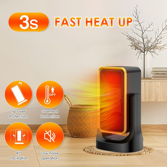 PTC Ceramic Electric Space Heater, Portable 500W and 1500W Options