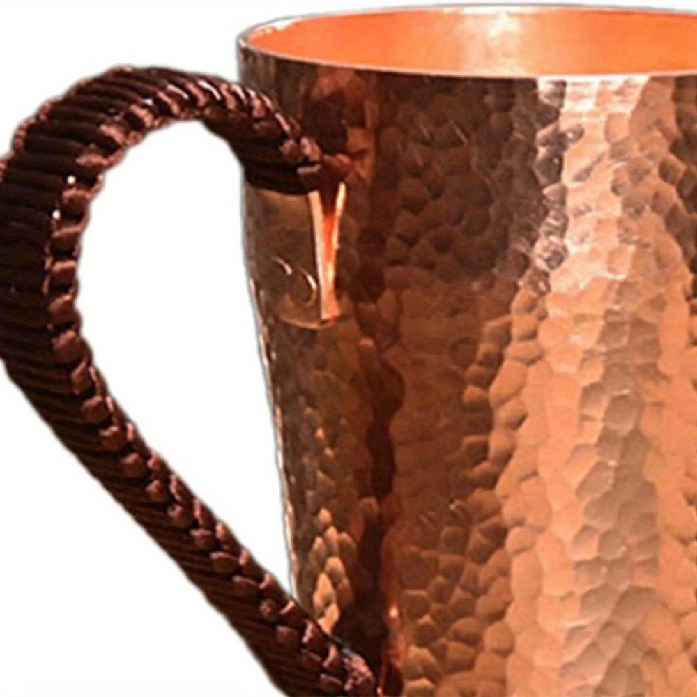 Hammered Copper Coffee Mug 13.53 Oz – Handmade Rustic Artisan Copper Cup for Coffee, Tea, Water & Milk – Hot & Cold Beverages – Unique Gift for Home, Wedding, Housewarming & Birthday