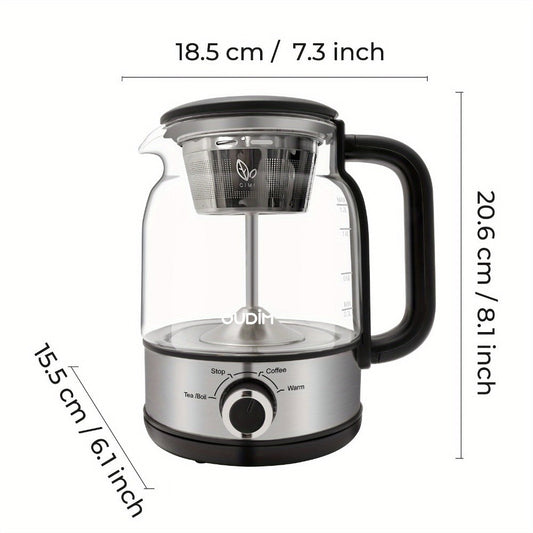 Drip Coffee and Tea Maker, 600W 40.58oz with Spray Brewing and Keep-Warm Function
