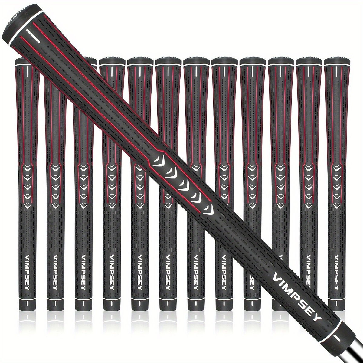 13-Piece Golf Grip Set Standard & Midsize - Rubber Non-Slip Golf Club Grips for Men Women, All Weather Control, Available in White Blue Red Silver | Replacement Golf Grips for Irons Drivers Putters
