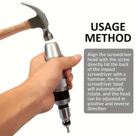 Impact Screwdriver Set, 13-Piece with Screw Extractor, Chisel Bits and Storage Box