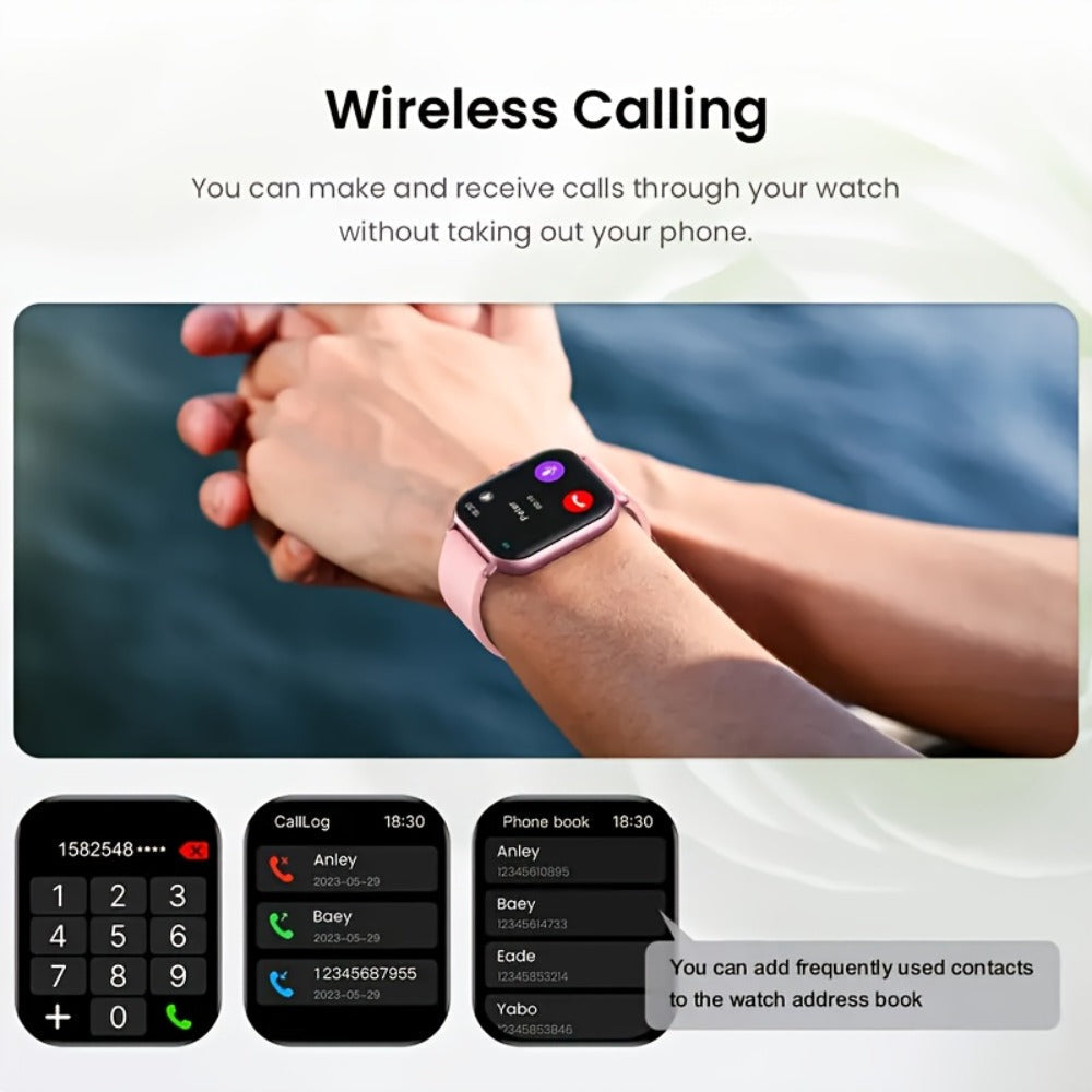 Navigation Smartwatch 1.83" Bluetooth 5.0 – Wireless Calling, Email Display, Location Navigation, Remote Camera, Music Player, Fitness Tracker – Unisex Gift Watch Black Pink Silver Gold