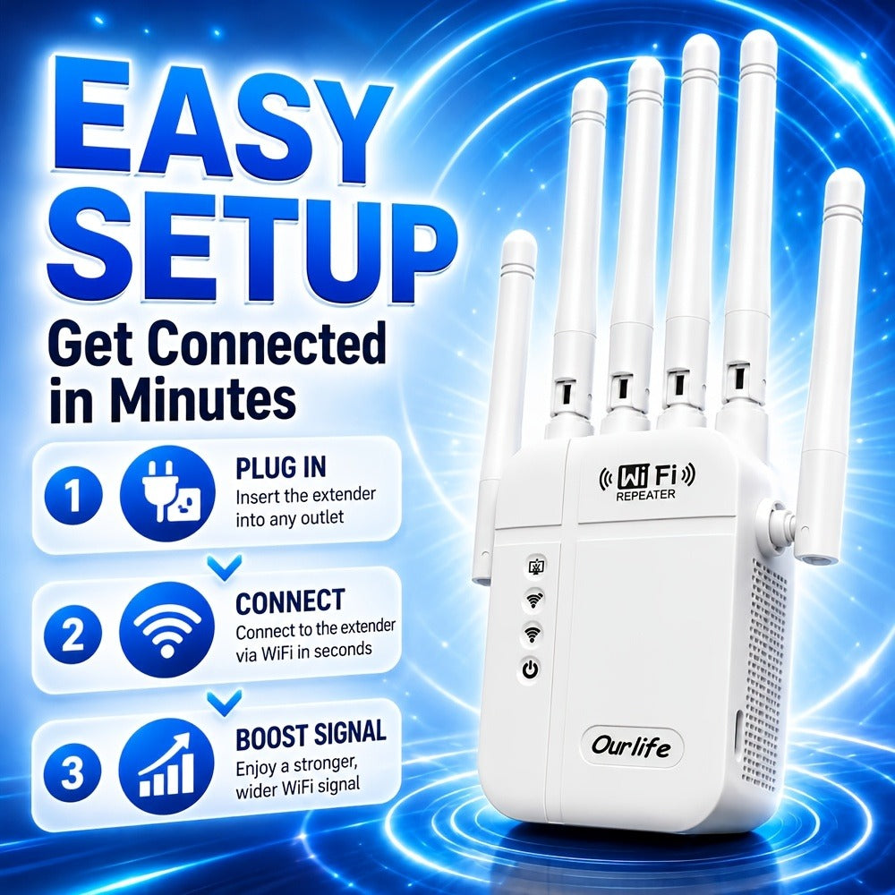 9000 Sq Ft WiFi Extender Signal Booster 2026 Upgraded, 1-Tap Setup Dual Band WiFi Repeater for Garage Basement Yard, Alexa & Ring Camera Compatible, Multiple Colors, Long Range Whole Home Coverage