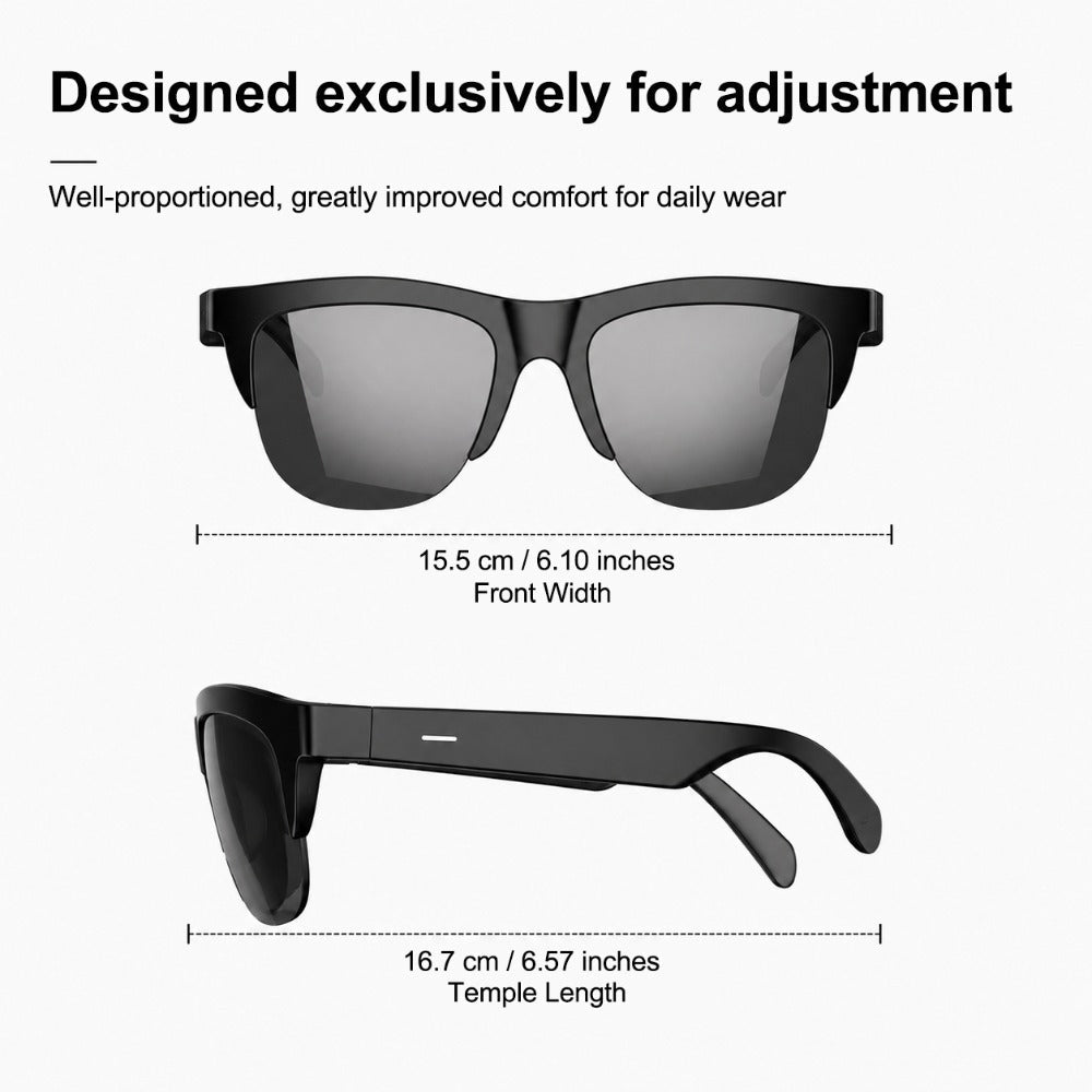 Smart Audio Glasses Open Ear Wireless HD Immersive Sound – Lightweight Eyeglasses with Built-In Mic Hands-Free Calling Music for Cycling Running Driving Outdoor Sports iOS Android