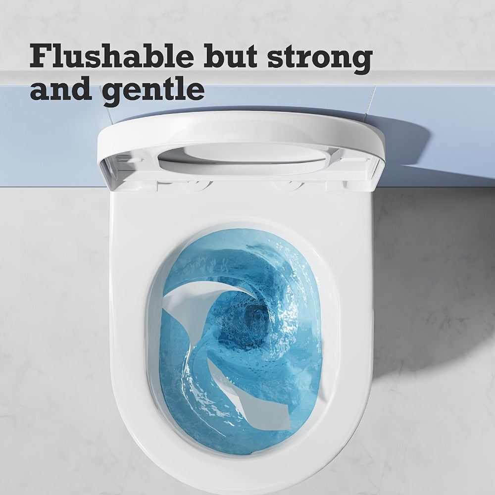 Flushable Wet Wipes for Adults with Probiotics – Plant-Based Fibers, Fragrance Free, Sewer Safe, Soft & Thick Disposable Butt Wipes, Travel & Camping Must-Have, for Incontinence & Personal Care (3/5/6/8 Packs)