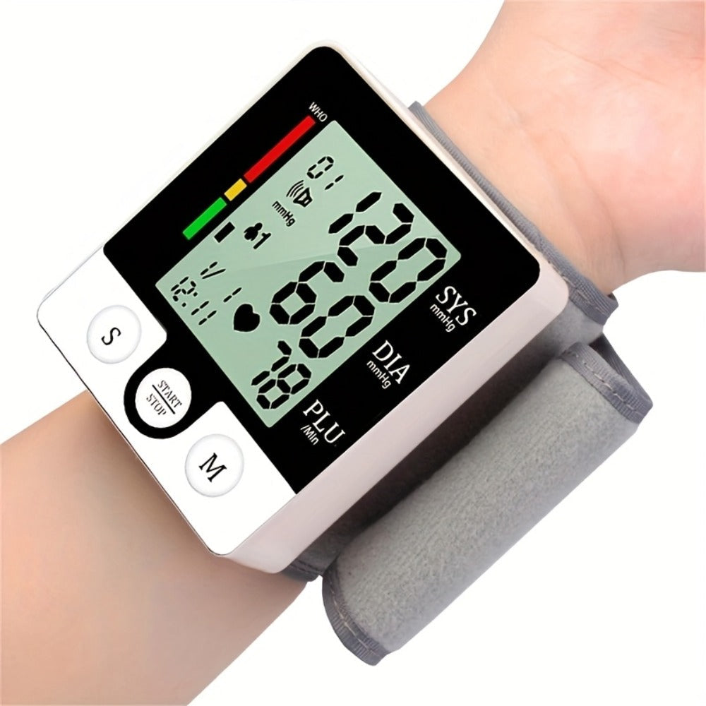 Wrist Blood Pressure Monitor Rechargeable - Digital BP Monitor with Large LCD, Voice Broadcast, 2×99 Memory & USB Charging, Portable Wrist Cuff for Home & Travel, Optional Bundle with Pulse Oximeter