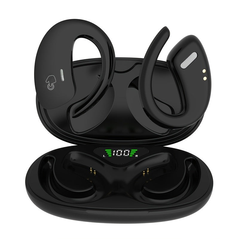 90H Wireless Earphones ENC Noise Cancellation 3D Deep Bass Secure Earhook Sport Running Earbuds Long Battery Life Bluetooth Compatible iOS Android Black White Green
