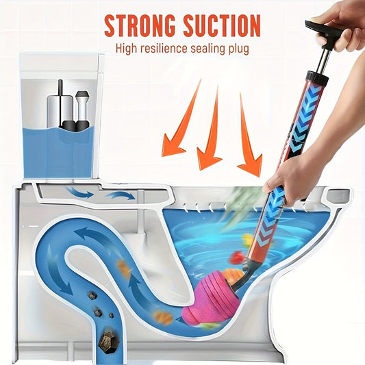 Toilet Plunger with Suction Cup and Ergonomic Handle for Household Drain Clearing