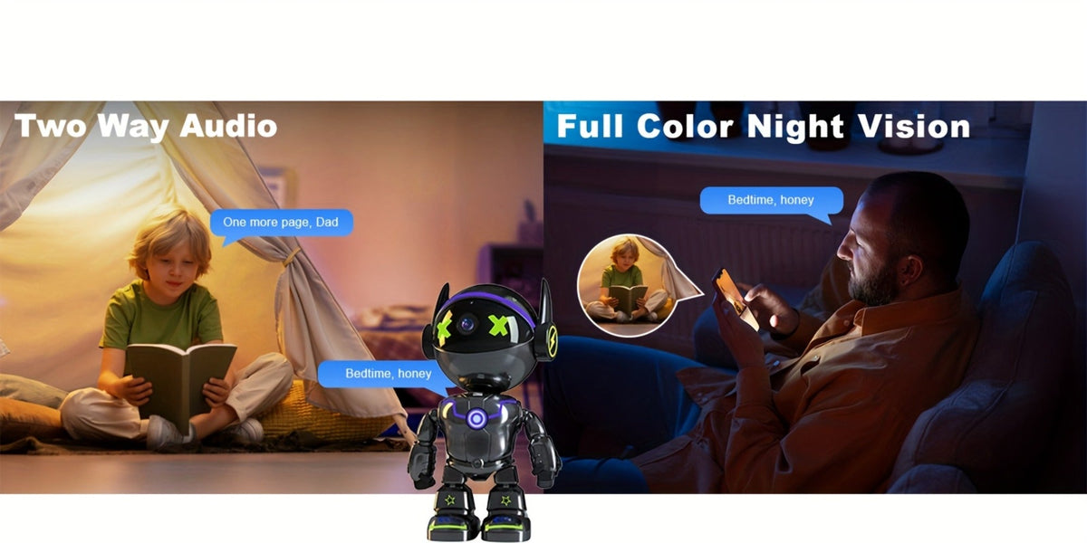 Pet & Baby Camera Monitor Indoor 4MP QHD Robot Camera – 360° Panoramic Night Vision, Motion Detection Alerts, Two-Way Audio, Dual Band 5G & 2.4GHz WiFi, Alexa Compatible, Dog Cat Camera with App