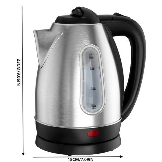 Electric Kettle, 1.8L 1200W Stainless Steel with Auto Shut-Off and 360° Swivel Base