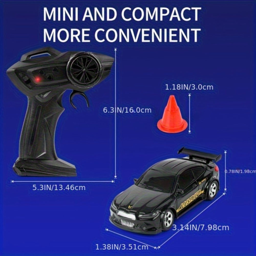 1:64 Scale 4WD Mini RC Drift Car with LED Lights