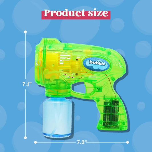 Bubble Gun Set, 3-Pack with 145 mL Solution Bottles and Hand-Powered Operation
