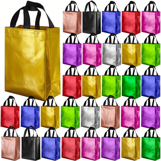 Paper Gift Bags with Handles, 100-Pack in 10 Colors, 10.2 x 12.6 x 3.9 Inches