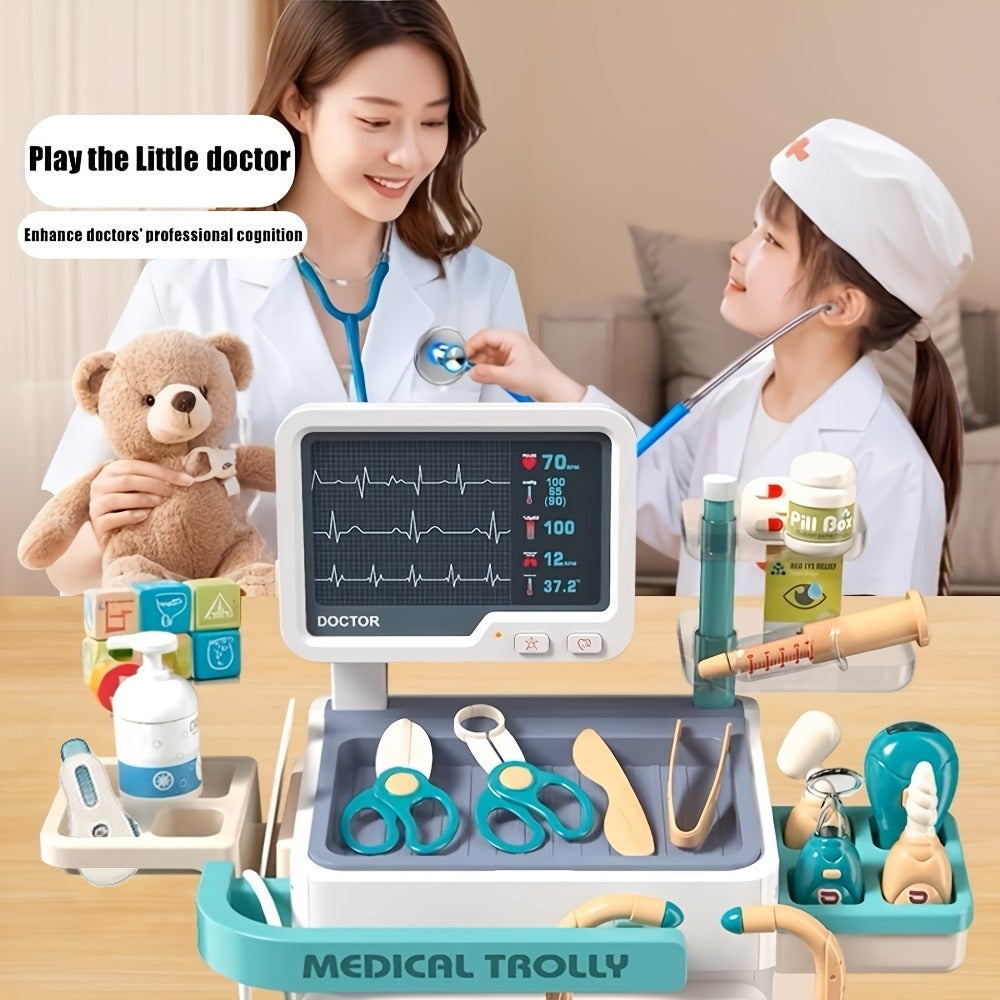 Kids Doctor Kit, 25-Piece Pretend Play Medical Set with Toy Stethoscope