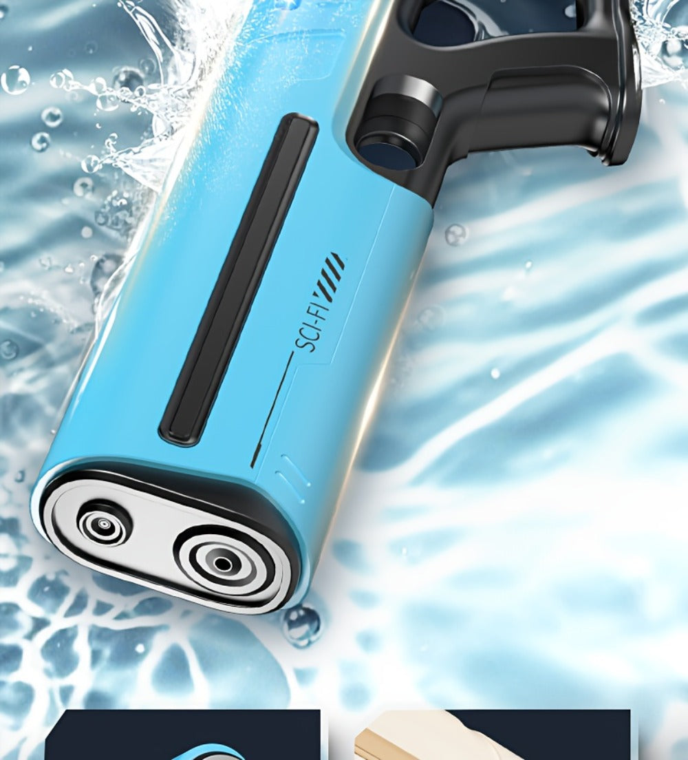 LED Light-Up Electric Water Gun Auto-Fill USB Rechargeable 40Ft Range Motorized Squirt Blaster with Light Show for Kids Adults Pool Party Beach Backyard Night Battle