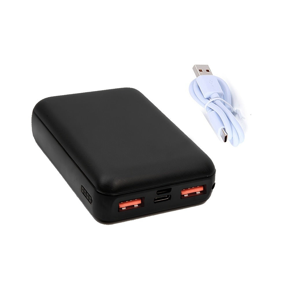 Dual USB Output Power Bank 10000mAh 5V 3A Polymer Lithium Rechargeable Battery Pack for Heated Clothing Heated Jacket Vest Hoodie Pants USB-C Micro Input LED Indicator Compact Portable Charger