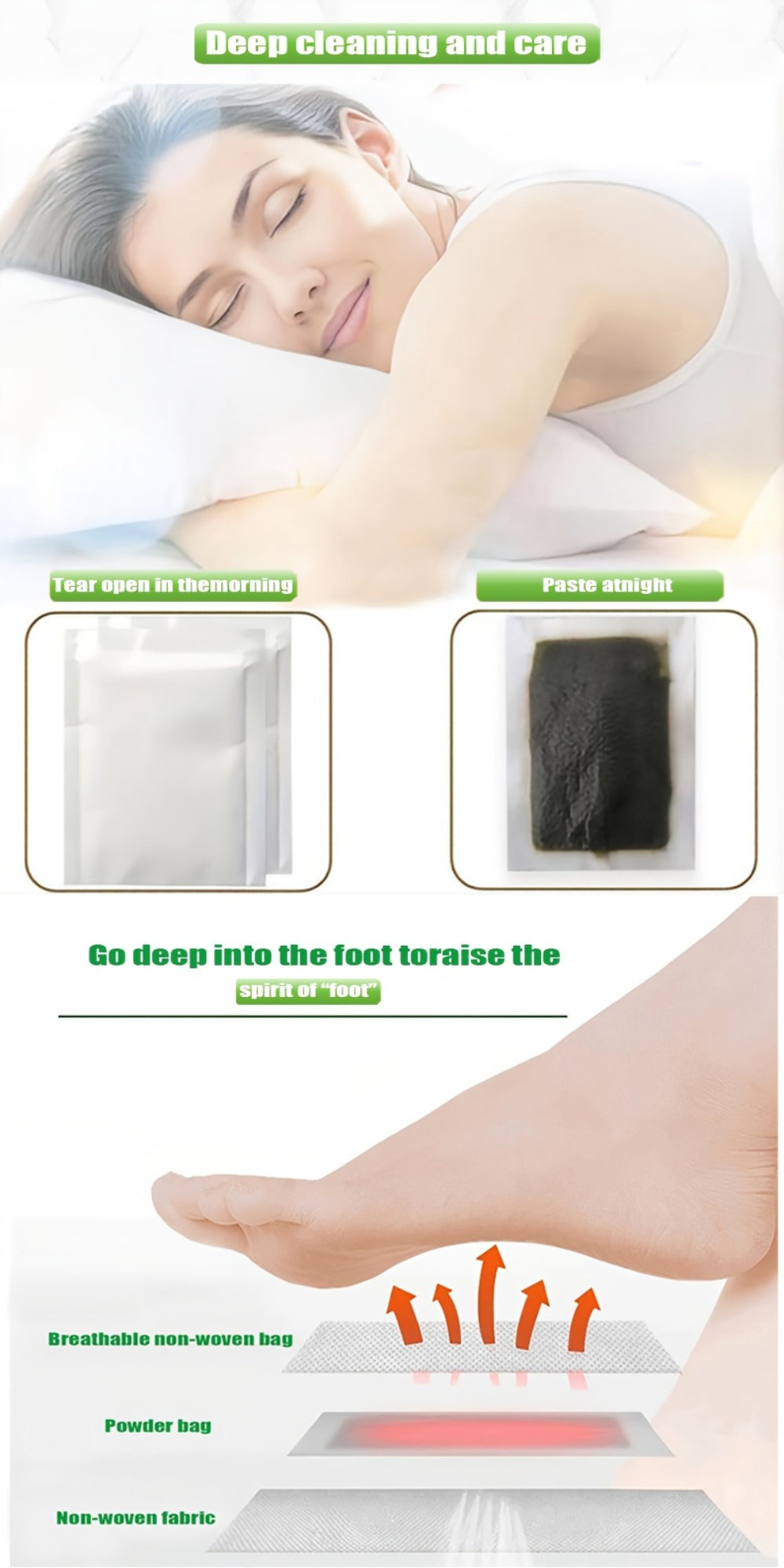 Detox Foot Patches with Bamboo Vinegar Ginger & Lavender — Natural Plant Formula Deep Cleansing Overnight Foot Pads, Moisturizing Soothing Foot Care for Tired Aching Feet, Home Spa Wellness Gift