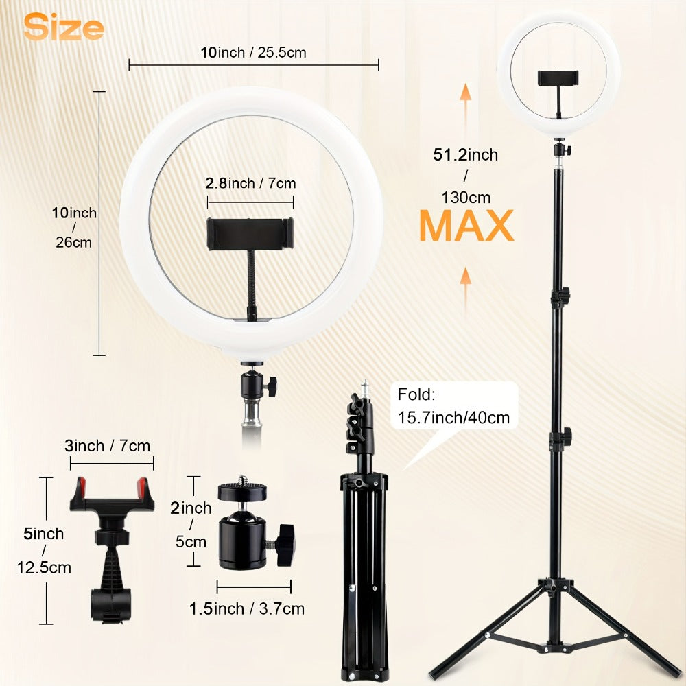 43-Inch Stand LED Ring Light with Phone Holder USB Powered Portable Circle Fill Light for Photography Video Recording Streaming Makeup Selfie Outdoor Studio Lighting