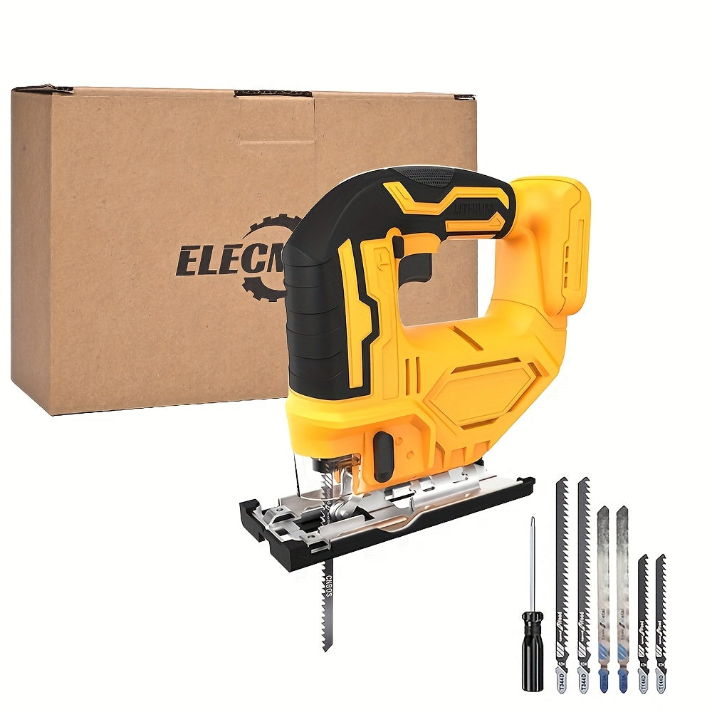 Cordless Jigsaw Compatible with DeWalt 20V Battery - Variable Speed 0-2700 RPM, 80mm Cutting Depth, LED Work Light, 0°-45° Bevel, 3 Orbital Settings for Wood Metal PVC Cutting