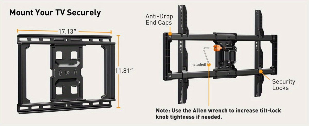 Heavy Duty TV Wall Mount 40-85 Inch 132 lbs – Full Motion Dual Articulating Arms, Tool-Free Tilt Swivel Extend Rotate Level, VESA 600x400mm, Fits 16" Studs, Steel Bracket for Large Flat Screen TVs
