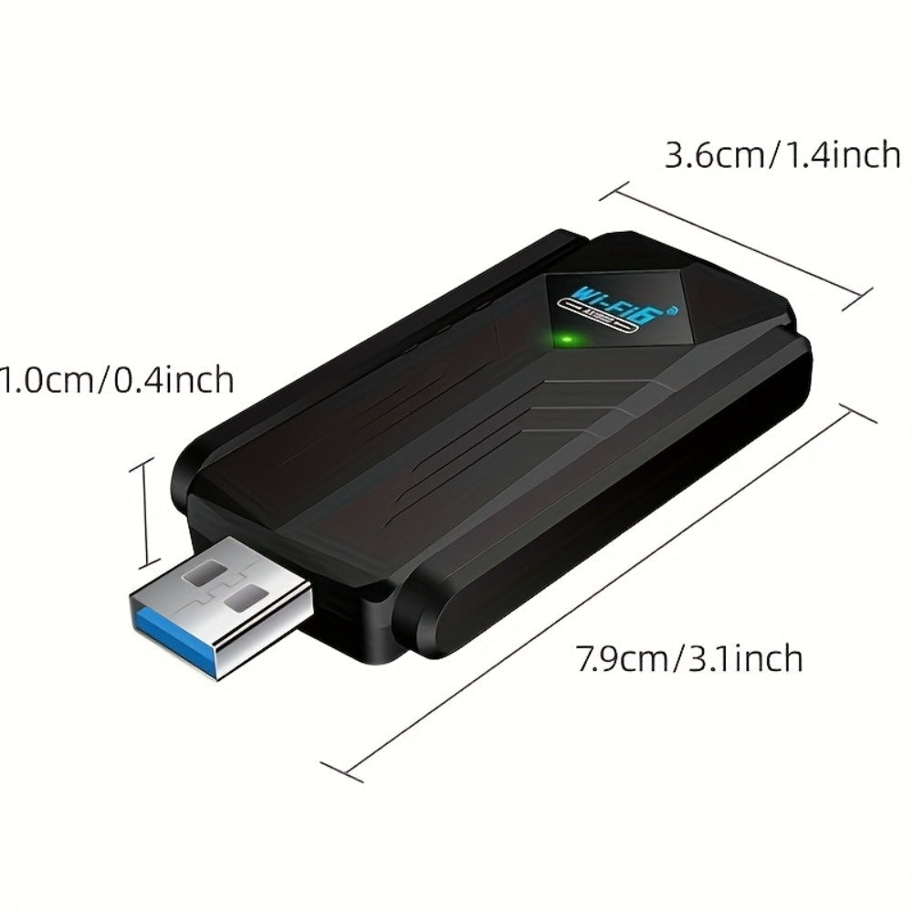 1800Mbps USB WiFi Adapter for PC Desktop Laptop with Dual 5dBi Antennas, 5GHz & 2.4GHz Dual Band Wireless Network Adapter, Windows 11 10 8 7 Compatible, Double Antenna or No Antenna Version