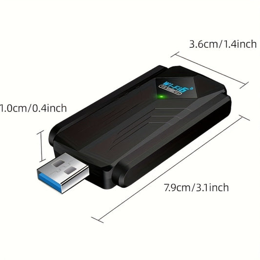 USB WiFi Adapter 1800Mbps Dual Band for Windows PCs, Two Antenna Options