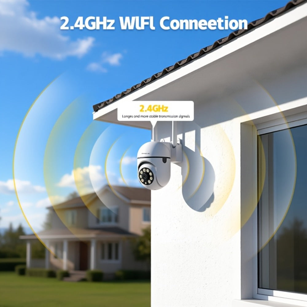 1080P WiFi Security Camera Indoor Outdoor, 360° Pan Tilt Zoom, Color Night Vision, Two-Way Audio, AI Motion Detection, Spotlight Alarm, Cloud & TF Card Storage, Remote Monitoring Home Security