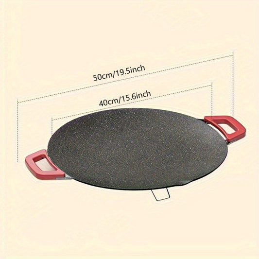 Korean BBQ Electric Grill Pan with Red Handle, Nonstick, 14.17 or 15.75 Inch