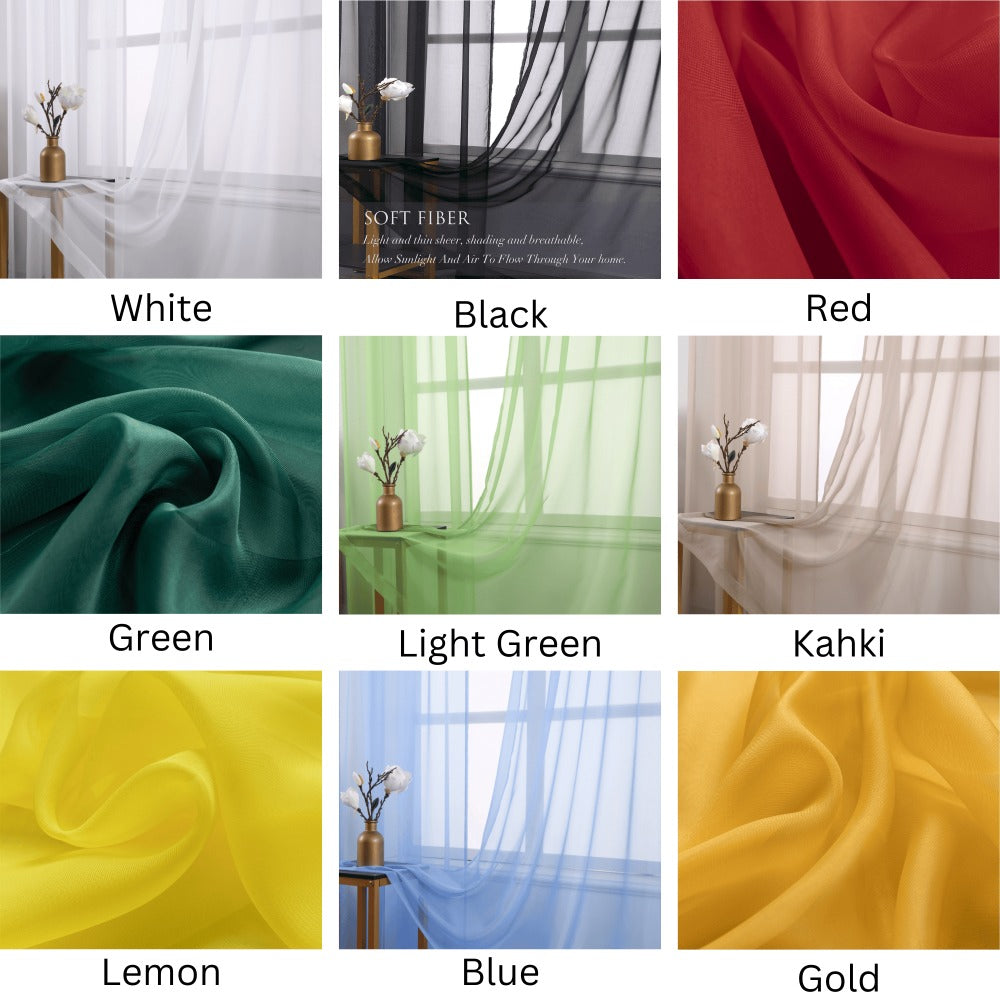 Sheer Curtains 2 Panels Rod Pocket – Light Filtering Privacy Window Drapes for Living Room Bedroom Modern Home Decor