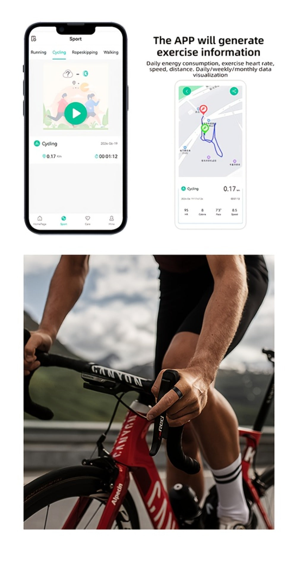 Smart Ring Health & Fitness Tracker Titanium – IP68 Waterproof, Sleep Heart Rate Step Calorie Stress Monitor, BLE 5.3 Magnetic Charging, Android iOS Compatible | Men Women Gift | Black Silver