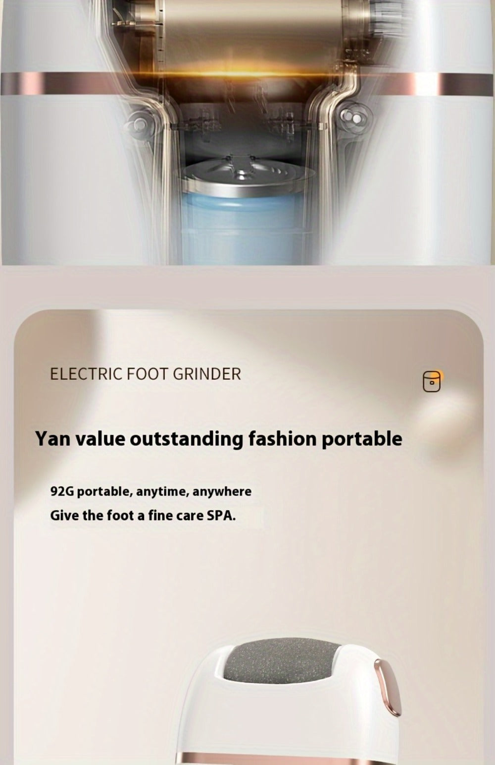 Electric Foot Callus Remover Rechargeable with 2 Roller Heads - Portable Dead Skin Scrubber Pedicure Tool for Smooth Soft Feet Cracked Heel Repair Home Professional Foot Care Kit, White