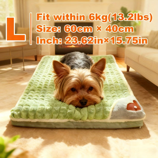 Dog and Cat Bed Mat with Pillow, Non-Slip Base, Machine Washable, L and XL