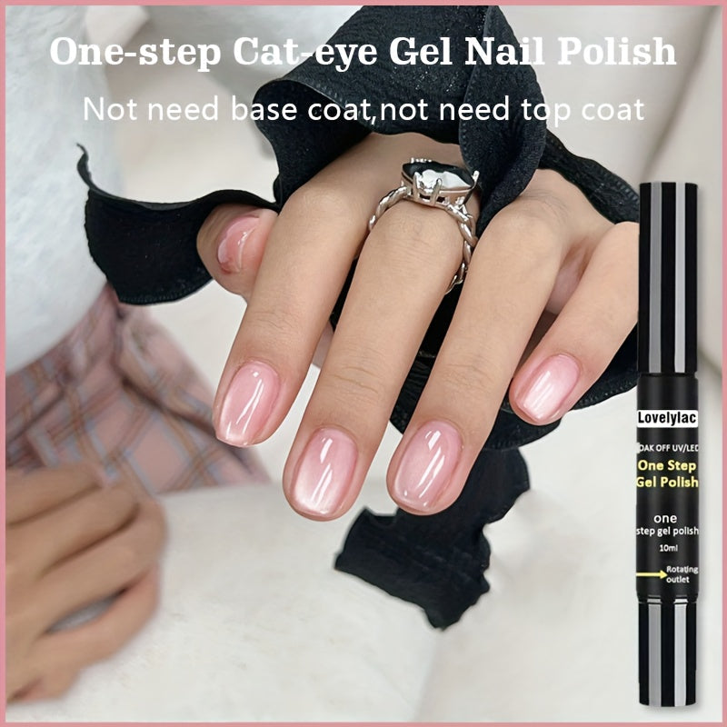 Magnetic Cat Eye Gel Nail Polish Pen 3-in-1 All-in-One Base Coat Color Top Coat - Ultra-Bright High-Saturation Polygel, Long-Lasting Chip-Resistant DIY Nail Art for Women, Salon & Home Use