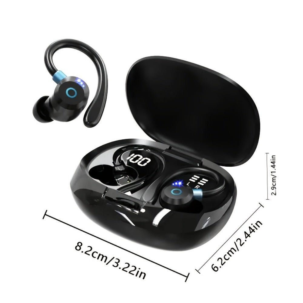 Hi-Fi Stereo Wireless Earbuds LED Digital Display Touch Control Noise Canceling Fast Charging Gaming Sport Headset Lightweight In-Ear Earphones for Commute Gamers iOS Android Black Blue White
