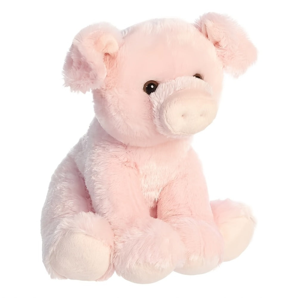 Pink Pig Plush Toy with Big Eyes for Farm Animal-Themed Decor