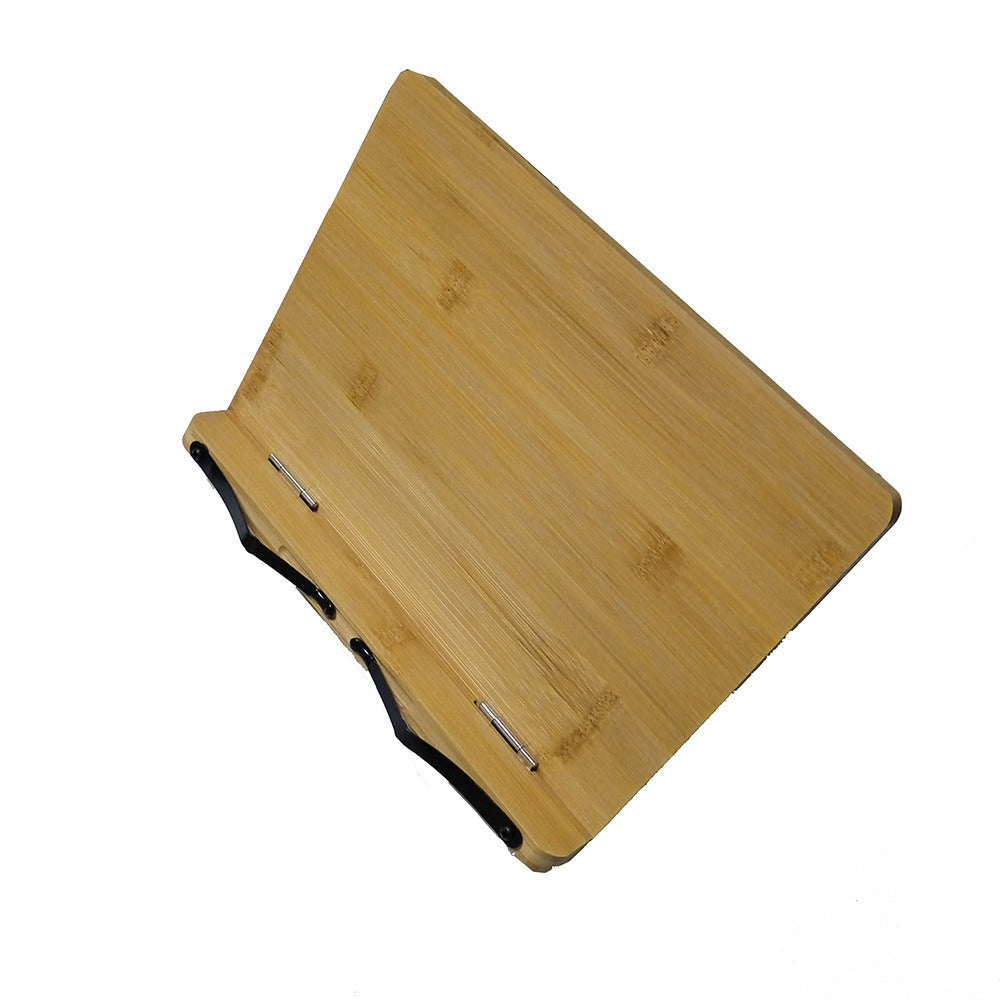 Bamboo Book Stand Adjustable Foldable Portable Reading Stand with Page Clips for Cookbook Tablet E-Reader Textbook Sheet Music Desk Holder Lightweight Sturdy 11x7.9in