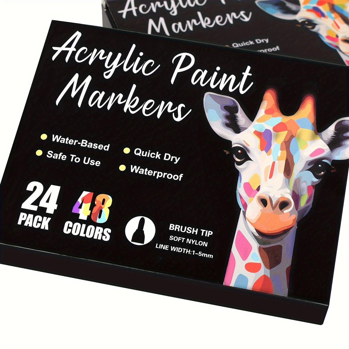 Double-Ended Acrylic Paint Pens 48 72 Colors Bulk Pack – Waterproof Dual Tip Markers for Rock Painting Fabric Metal Glass Wood Canvas Ceramics Eggs Pumpkins Artist Crafter Gift