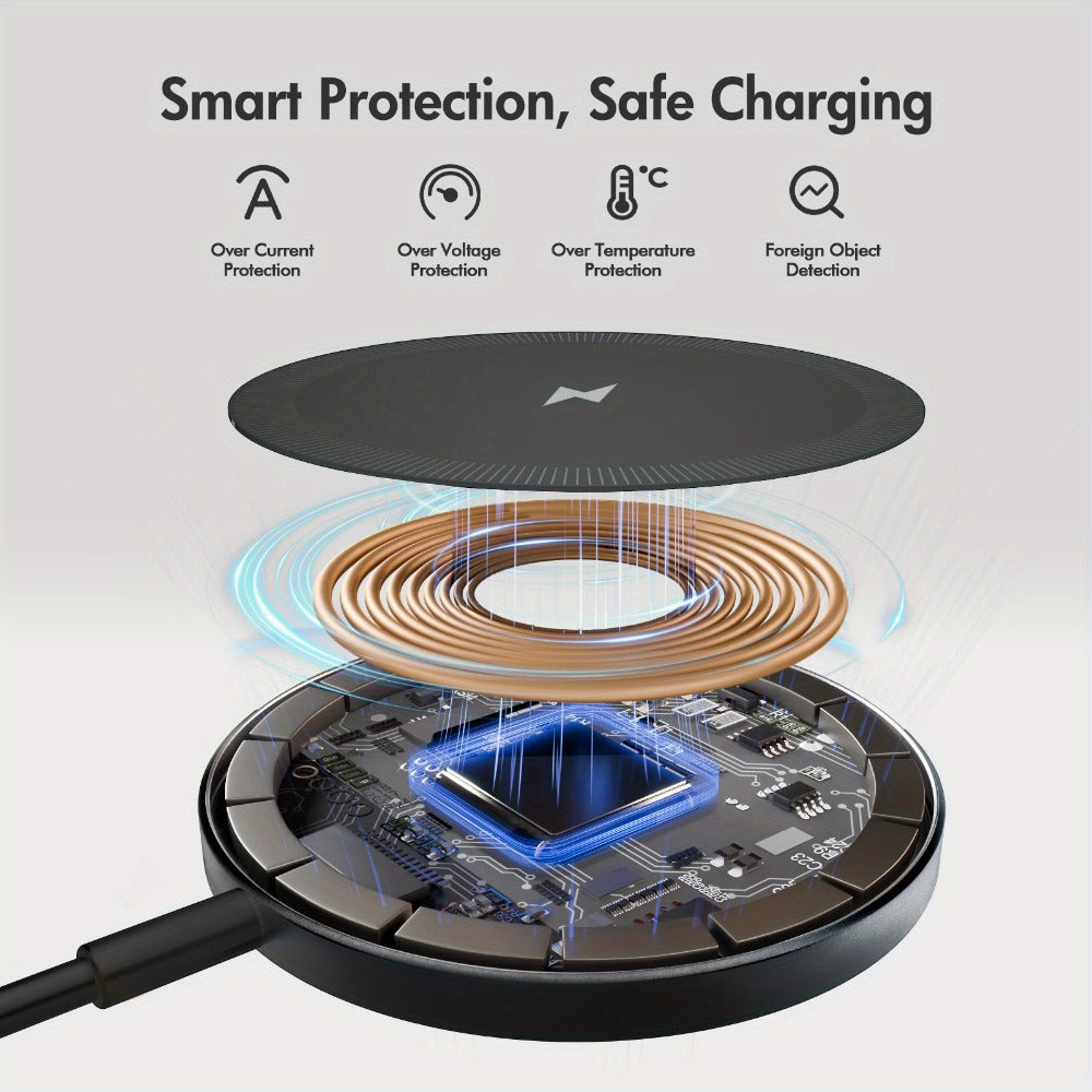 Ultra Slim Magnetic Wireless Charging Pad 15W Multi-Pack – 2-Pack & 3-Pack Value Set for iPhone 17 Air 16 15 14 13 12 11 Pro Max & AirPods 4 3 2 Pro | 0.6cm Thin 65g Portable Travel Charger | White Black