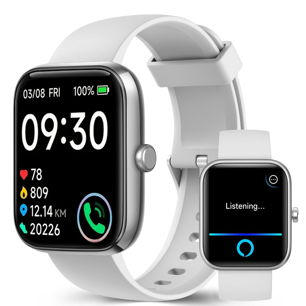 Fitness Tracker Smartwatch with Alexa Built-in FAWEIO 1.95" Large Display, Wireless Calling, 100+ Sport Modes, Pedometer Heart Rate Sleep Blood Oxygen, Compatible with iPhone & Android – Smart Watch for Men Women 11 Colors